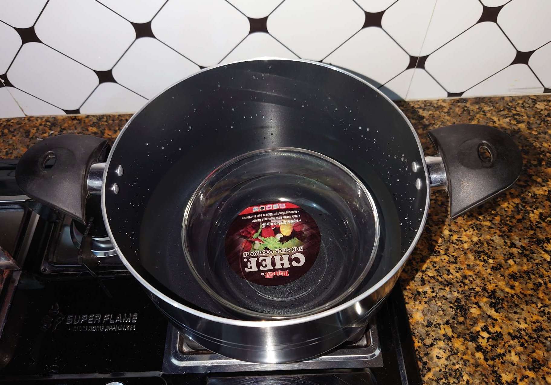 Place the Pot on Stove, Add 6 Cups of Water and Put the Glass Bowl inside of Pot